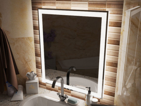 Зеркало в ванную комнату с подсветкой светодиодной лентой Люмиро 55 см