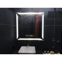 Зеркало в ванную комнату с подсветкой Диаманте 100х100 см