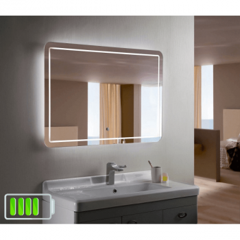 Зеркало с декоративной подсветкой для ванной комнаты Анкона на батарейках (аккумуляторе)